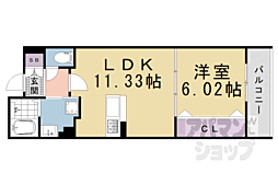 間之町御池レジデンス 1LDKの間取図画像
