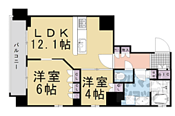 ジ・アーバネックス京都三条通 2LDKの間取図画像