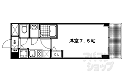 プレサンス京都五条天使突抜 1Kの間取図画像