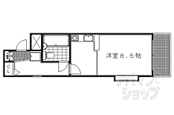 デトムワン京大前2 1Kの間取図画像