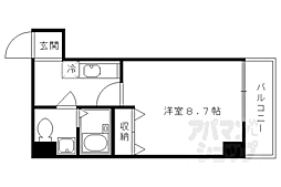 CASA大和大路 1Kの間取図画像