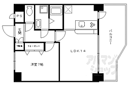 綾小路パレス 1LDKの間取図画像