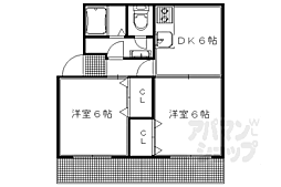 コトウォール夷川壱番館 2DKの間取図画像