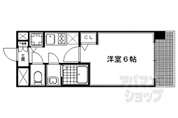 プレサンス京都五条天使突抜 1Kの間取図画像