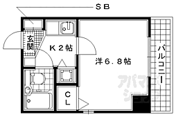 ライオンズマンション四条烏丸 1Kの間取図画像