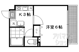 バインオークチーノ 1Kの間取図画像