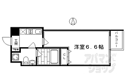プレサンスNEO京都烏丸 1Kの間取図画像