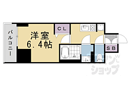 ファステート京都堀川スクエア 1Kの間取図画像