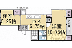 御池ロイヤルマンション 2DKの間取図画像