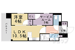 ユニハイム京都七条通り 1SLDKの間取図画像