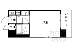 スペリオン四条烏丸 1Kの間取図画像