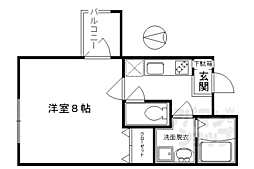 ラトゥール綾小路 1Kの間取図画像