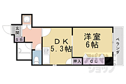 グラン・ドムール五条烏丸 1DKの間取図画像