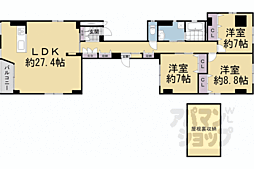 コンフォレスト三条 3LDKの間取図画像