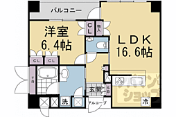 パラドール京都二条城 1LDKの間取図画像
