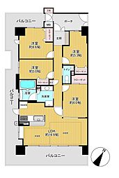 グランフォレスタコート栂・美木多 4LDKの間取図画像