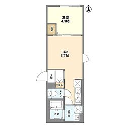 ウェルスクエア笹塚II 3階1LDKの間取り