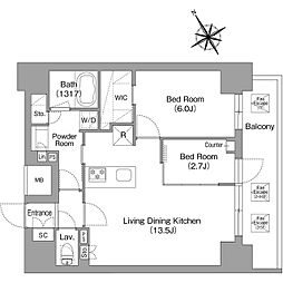 台東区蔵前4丁目マンション 2LDKの間取図画像
