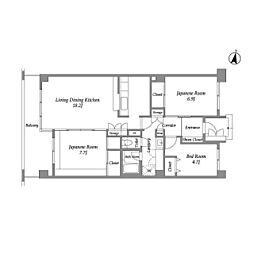 テレパレス西千葉 2階3LDKの間取り