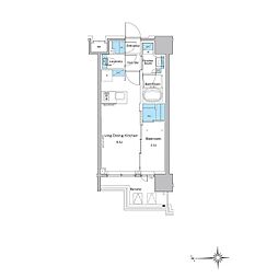 ルフォンプログレ門前仲町プレミア 15階1LDKの間取り