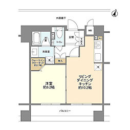 レフィール日本橋本町 3階1LDKの間取り