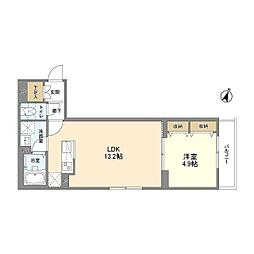 ウェルスクエア渋谷本町 1LDKの間取図画像