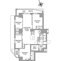 コンフォリア中葛西 4LDKの間取図画像