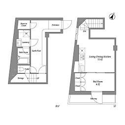 ザ・レジデンス用賀 1LDKの間取図画像