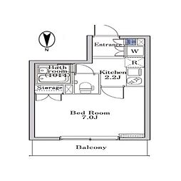 ラクラス学芸大学 1Kの間取図画像