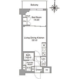 BPRレジデンス大島 1LDKの間取図画像