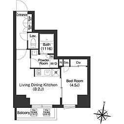 MYRIARESIDENCE広尾 1LDKの間取図画像