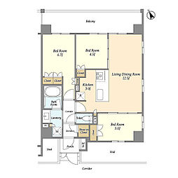 サムティレジデンス藤が丘 3LDKの間取図画像