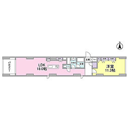 天王洲テラス 1LDKの間取図画像