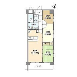 ルミエール東神田 2SLDKの間取図画像