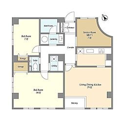 カステーオ目黒原町 2SLDKの間取図画像