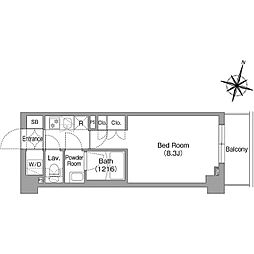 コンフォリア・リヴ南六郷 1Kの間取図画像