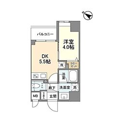 リビオメゾン日本橋久松町 1DKの間取図画像