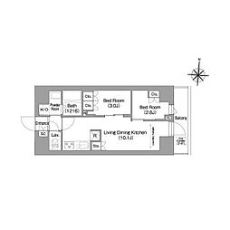 COMFORIALIV南品川 2LDKの間取図画像