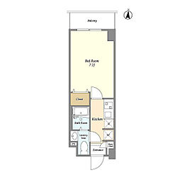 アルファコート立石2 1Kの間取図画像