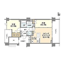 サンフル芝浦キャナルオーパス 2LDKの間取図画像