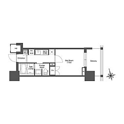 LIBRGRANT西新宿WEST 1Kの間取図画像