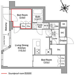 コンフォリア・リヴ平井MUTIO 2LDKの間取図画像