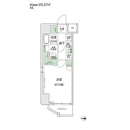 スタイリオ蒲田2 1Kの間取図画像