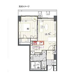 LaSante五反田 1LDKの間取図画像