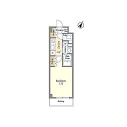 バウスステージ高田馬場 1Kの間取図画像