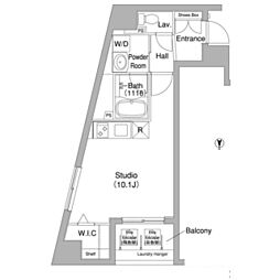 コンフォリア銀座EAST ワンルームの間取図画像
