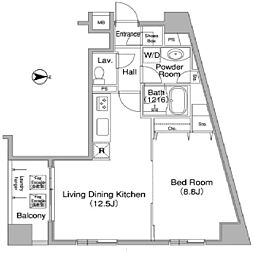 コンフォリア銀座EAST 1LDKの間取図画像