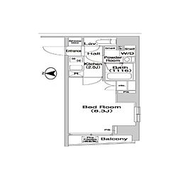 コンフォリア押上 1Kの間取図画像
