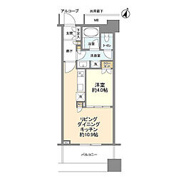 テラス渋谷美竹 1LDKの間取図画像