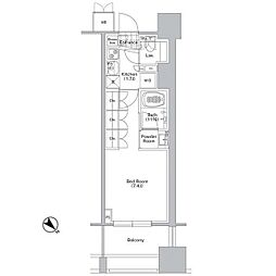 コンフォリア渋谷ウエスト 1Kの間取図画像